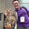 "Squirrel_and_Wikipedian_on_Terrace_of_Barbican_Center-2.jpg" by User:Shangkuanlc