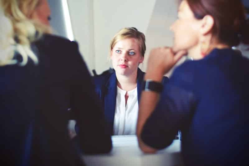 a person being interviewed for a job